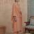 Peach plain chanderi cotton stitched a-line kurta set with dupatta for women