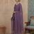 Purple plain chanderi cotton stitched a-line kurta set with dupatta for women