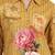 Mustard floral printed cotton stitched co-ord set with pants for women