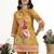 Mustard floral printed cotton stitched co-ord set with pants for women