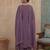 Purple plain chanderi cotton stitched a-line kurta set with dupatta for women