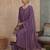 Purple plain chanderi cotton stitched a-line kurta set with dupatta for women