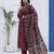 Maroon block printed cotton stitched straight kurta set with dupatta for women