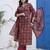 Maroon block printed cotton stitched straight kurta set with dupatta for women