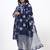 Blue floral printed cotton stitched straight kurta set with dupatta for women