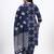 Blue floral printed cotton stitched straight kurta set with dupatta for women