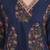 Navy blue floral printed cotton stitched anarkali kurta set with dupatta for women