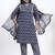 Navy blue floral printed cotton stitched straight kurta set with dupatta for women