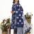 Navy blue floral printed cotton stitched a-line kurta set with dupatta for women