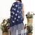 Navy blue floral printed cotton stitched a-line kurta set with dupatta for women