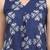 Navy blue floral printed cotton stitched a-line kurta set with dupatta for women