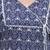 Navy blue floral printed cotton stitched straight kurta set with dupatta for women