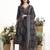 Teal floral printed cotton stitched anarkali kurta set with dupatta for women