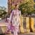 Pink floral printed cotton stitched a-line kurta set with dupatta for women