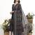 Teal floral printed cotton stitched anarkali kurta set with dupatta for women