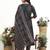 Teal floral printed cotton stitched anarkali kurta set with dupatta for women