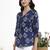 Navy blue printed cotton western top for women
