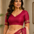peach pink printed chanderi cotton ready to wear saree with unstitched blouse