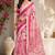 pink printed chanderi cotton ready to wear saree with unstitched blouse