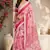 pink printed chanderi cotton ready to wear saree with unstitched blouse