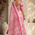pink printed chanderi cotton ready to wear saree with unstitched blouse