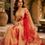 red printed chanderi cotton ready to wear saree with unstitched blouse