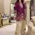 Purple embroidered french crepe kurti salwar set