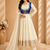 Ivory colour chinon silk anarkali koti set with dupatta