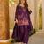 Purple heavy rayon thread work farshi suit set