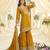 Yellow heavy chinon sequins embroidered sharara suit set