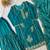 Teal blue colour fox georgette embroidered gharara suit set