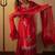 Red colour fox georgette embroidered gharara suit set