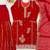 Red colour fox georgette embroidered gharara suit set