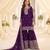 Purple heavy chinon sequins embroidered sharara suit set