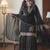 Black colour fox georgette embroidered gharara suit set