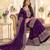Purple heavy chinon sequins embroidered sharara suit set