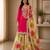 Pink colour designer chinon embroidered suit set
