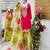 Pink colour designer chinon embroidered suit set