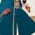 Teal blue colour fox georgette embroidered palazzo suit set