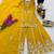 Yellow chinon silk embroidered sharara suit set