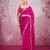 Pink colour soft burberry silk mirror work saree with blouse