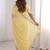 Lemon colour moss chiffon saree with embroidered blouse