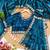 Teal blue colour soft burberry silk mirror work saree with blouse