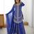 Blue colour faux georgette embroidered palazzo suit set