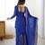 Blue colour faux georgette embroidered palazzo suit set