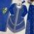 Blue colour faux georgette embroidered palazzo suit set