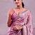 Rose colour soft burberry silk mirror work saree with blouse
