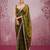 Olive colour soft burberry silk mirror work saree with blouse