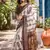 white brown printed chanderi cotton ready to wear saree with unstitched blouse