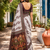 white brown printed chanderi cotton ready to wear saree with unstitched blouse